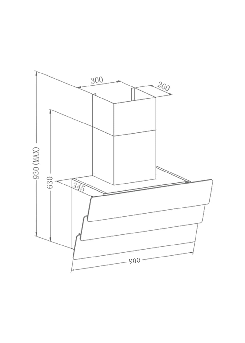 Wall Chimney Hood |  Input power 382W