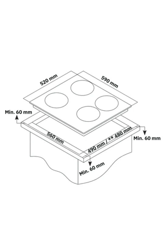 Electric Ceramic Hobs | 4 Cooking Zones