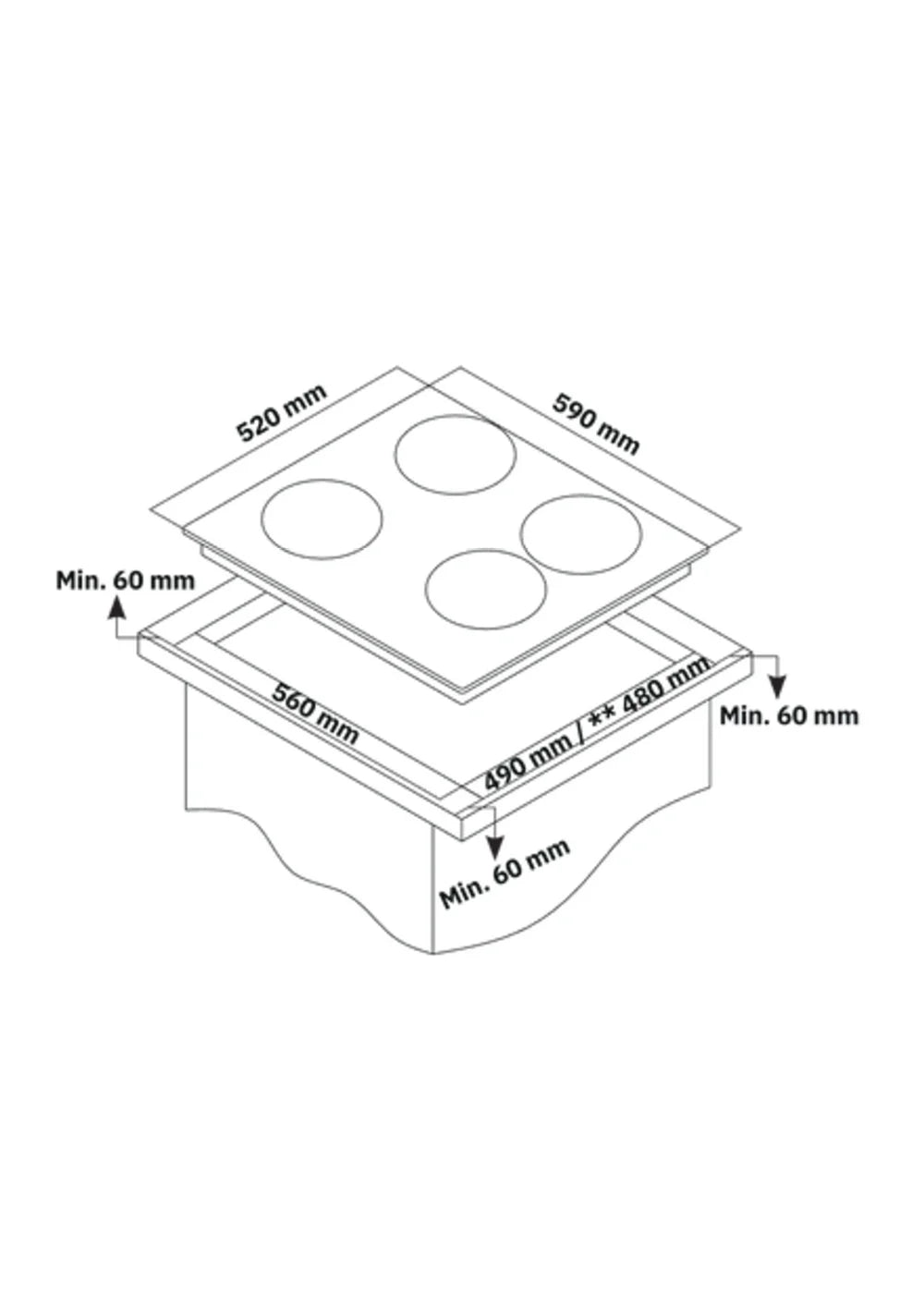 Electric Ceramic Hobs | 4 Cooking Zones