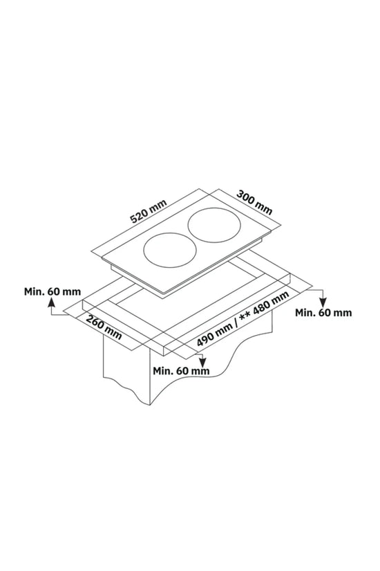 Electric Ceramic Hobs | 2 Cooking Zones