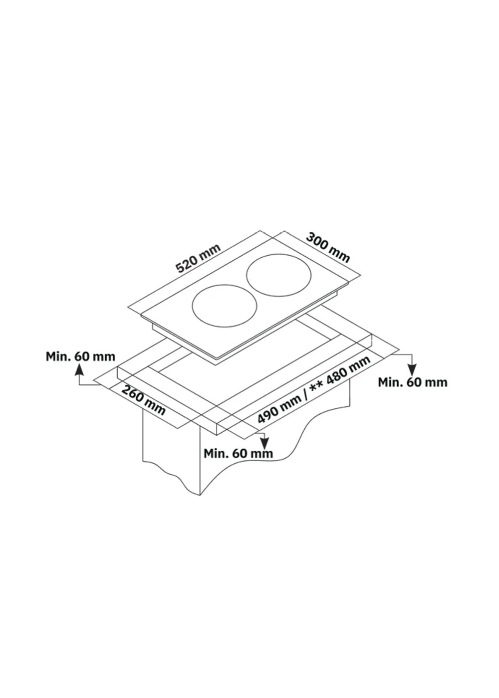 Electric Ceramic Hobs | 2 Cooking Zones