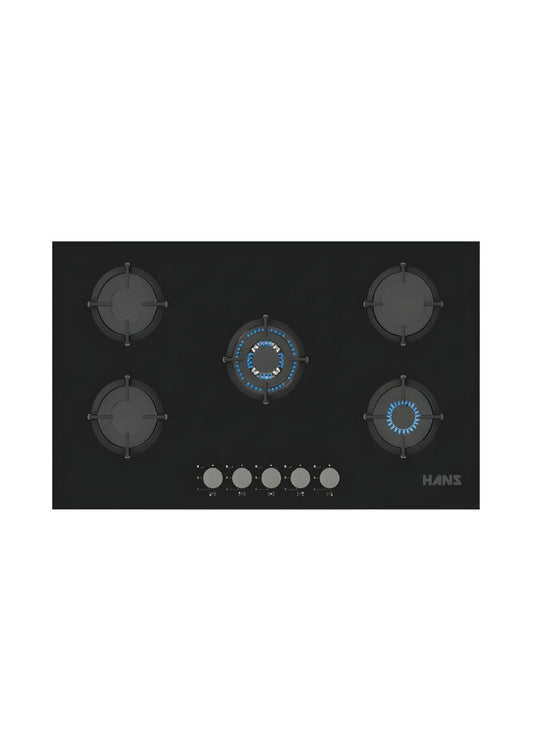 Gas Hob on Glass | 5 Burners