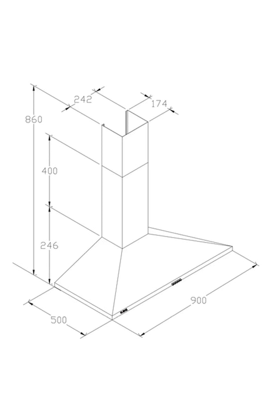 Wall Chimney Hood | Input power 168W |  Push button