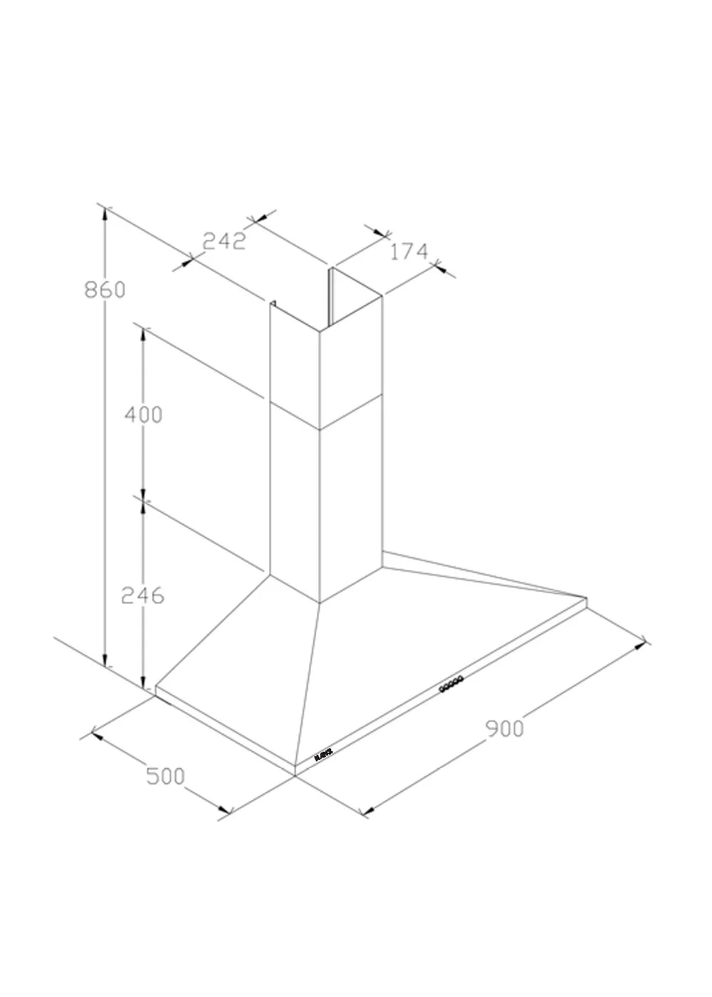 Wall Chimney Hood | Input power 168W |  Push button